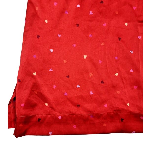 NWT Women's Red Lightweight Satin Spring / Summer Robe - Stars Above Hearts M/L - Picture 6 of 12